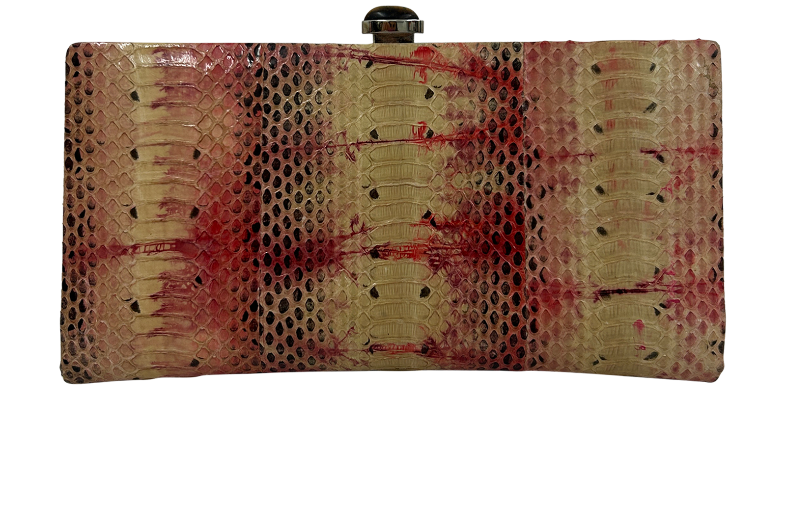 Clutch Billetero, 200&euro;, Bolso, Beige/Rosa, Animal - Pitón, Vista trasera